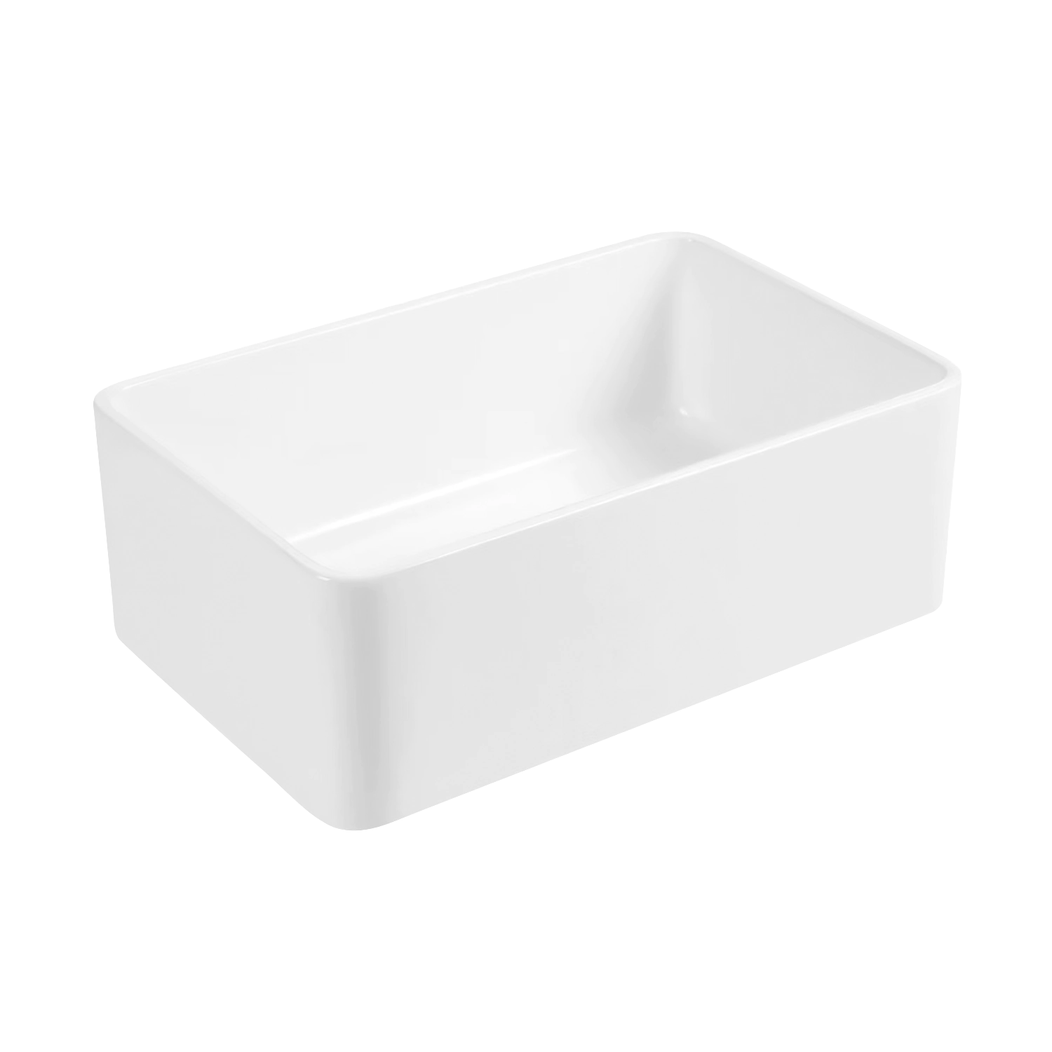 Ceramic large white farmhouse sink in rectangular shape 30-inch single bowl farmhouse apron kitchen sink